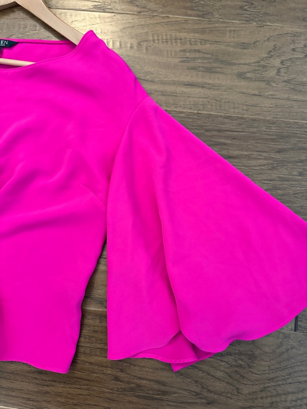 Lauren Ralph Lauren Bright Fuchsia Bell Sleeve Blouse - Picture 4 of 9